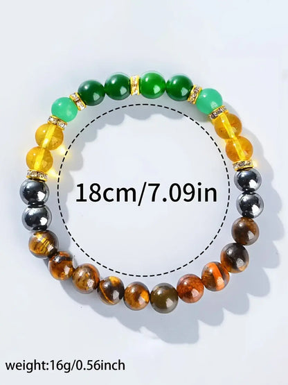 Money Bracelet with Black Onyx and Tiger'S Eye - Luck Bracelet - Attract Wealth, Abundance and Prosperity