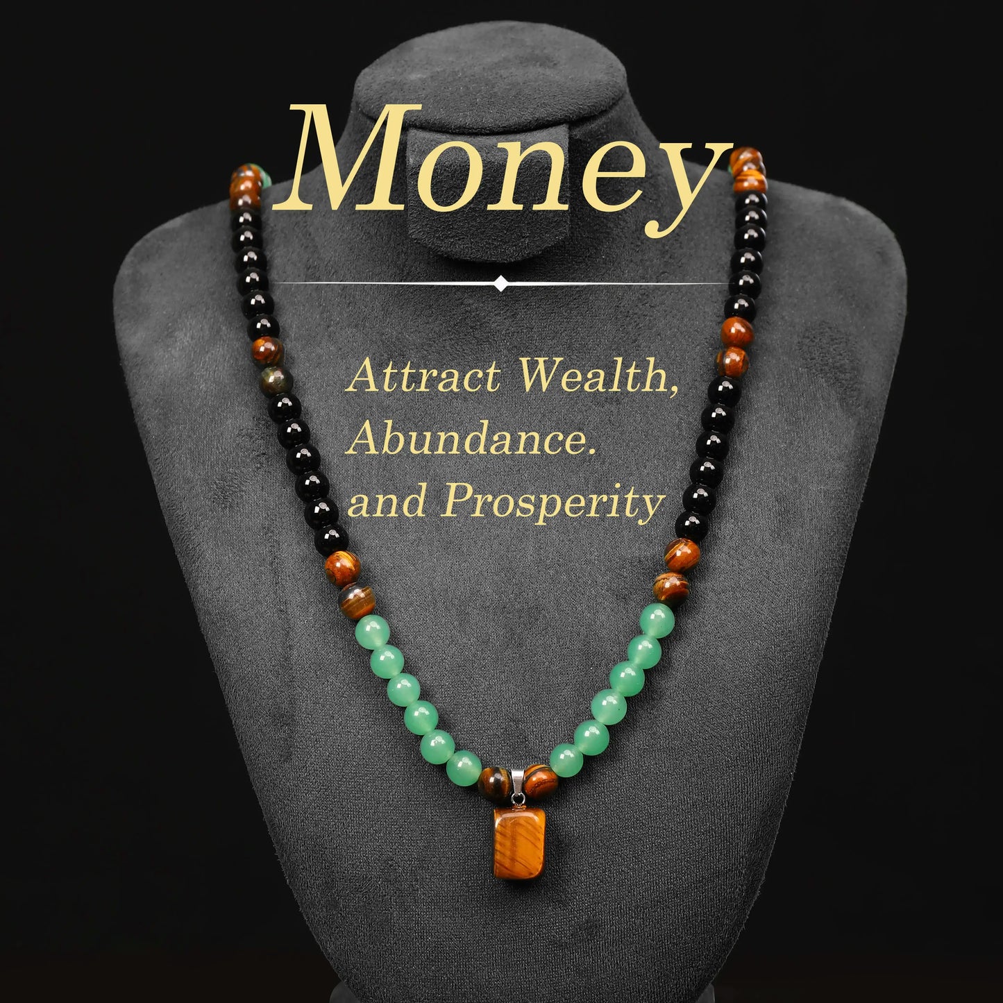 Money Bracelet with Black Onyx and Tiger'S Eye - Luck Bracelet - Attract Wealth, Abundance and Prosperity