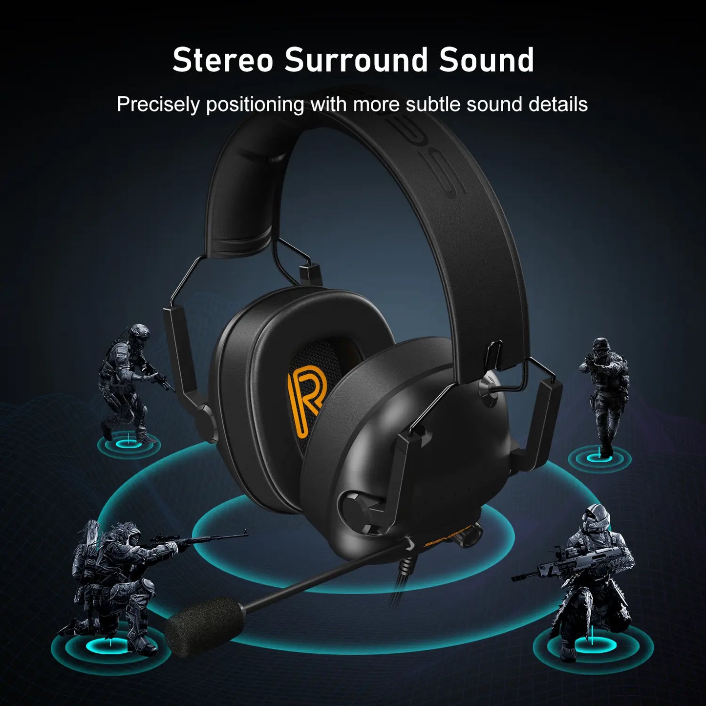 SENZER SG500 Pro Gaming Headset – Lightweight Wired Headphones with Noise-Cancelling Mic for PC, PS5, PS4, Xbox & Switch