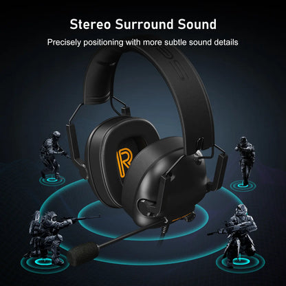 SENZER SG500 Pro Gaming Headset – Lightweight Wired Headphones with Noise-Cancelling Mic for PC, PS5, PS4, Xbox & Switch