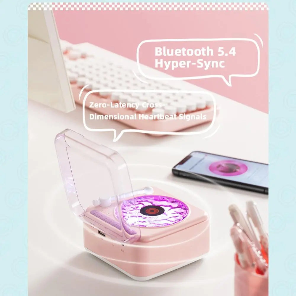Retro Bluetooth Speaker with Ambient Light, White Noise, Alarm Clock, and TF/AUX Support - Aesthetic Decor for Bedroom and Living Room Audio