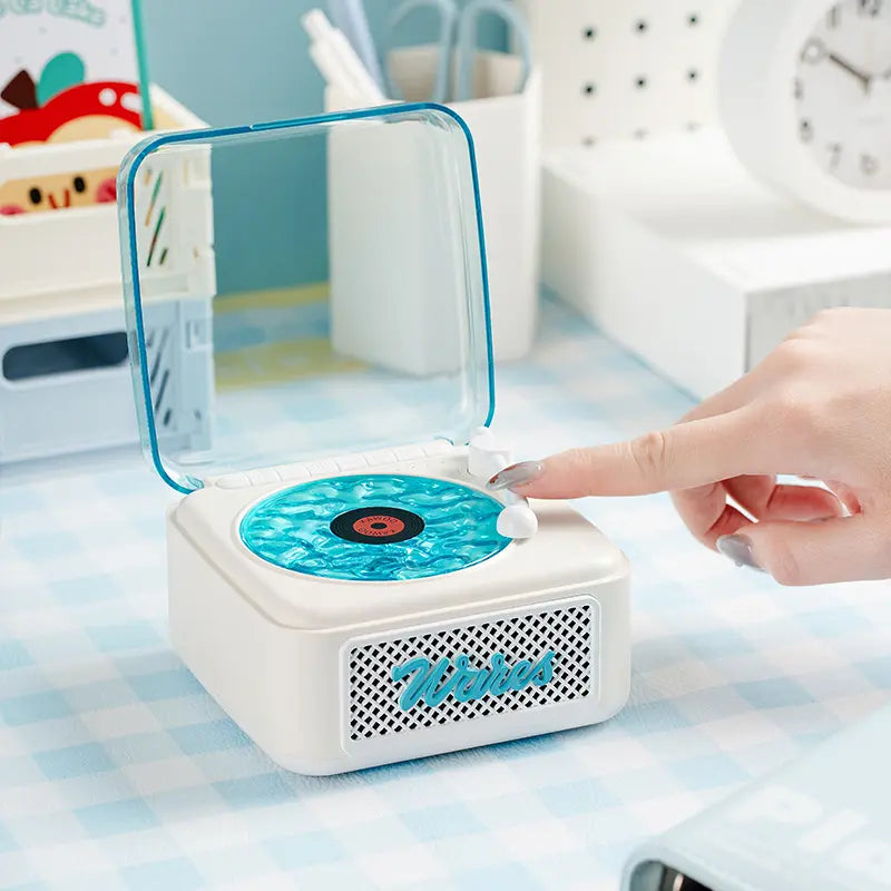 Retro Bluetooth Speaker with Ambient Light, White Noise, Alarm Clock, and TF/AUX Support - Aesthetic Decor for Bedroom and Living Room Audio